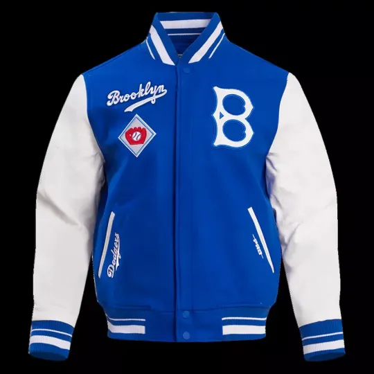 Discover MENS BROOKLYN DODGERS' RETRO CLASSIC WOOL and LEATHER VARSITY JACKET MLB