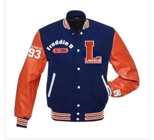 Discover Lincoln University Freddie Lion Varsity Jacket Navy Blue & Orange Class of 1993