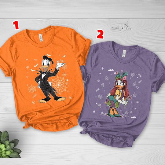 Discover Dinsey Daisy and Donald Halloween Couple Shirts, Mickey Ghost Shirt, Disney Ghost Shirt, Spooky Season Shirt, Kids Halloween Tee G5NG15