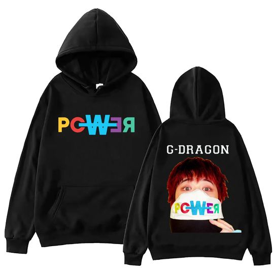 Discover G Dragon POWER Hoodie Harajuku Hip Hop Pullover Tops Sweatshirt Fans Gift
