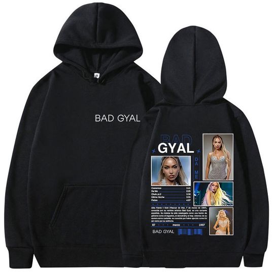 Discover Singer Bad Gyal Album 2025 Graphic Hoodie Men Women Music Fashion Oversized Sweatshirt Vintage Aesthetic Style Long Sleeve Hoody