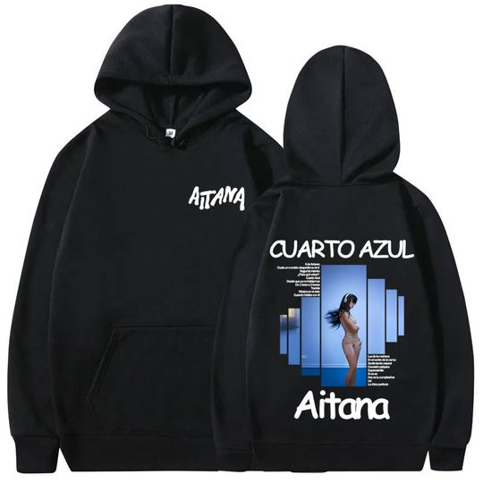 Discover Singer Aitana CUARTO AZUL Album Graphic Hoodie Men Women Hip Hop Fashion Oversized Sweatshirt Unisex Casual Vintage Streetwear
