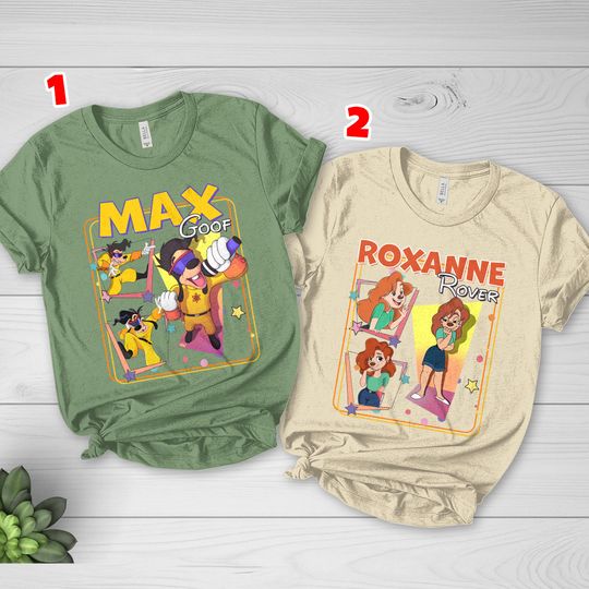 Discover Retro 90s His Roxanne And Her Max T-shirt, A Goofy Movie Shirt, Disney Couple Matching Tee, Max and Roxanne, Disneyland Trip G5NM02