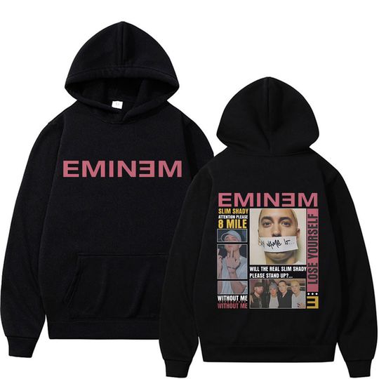 Rapper Eminem Slim Shady Cover Graphic Hoodie Men Women Harajuku Hip Hop Punk Hooded Sweatshirts Casual Tops Pullover Streetwear