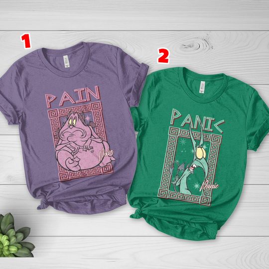 Diseny Retro Hercules Shirt, Panic And Pain Geometric Double Trouble T-shirt