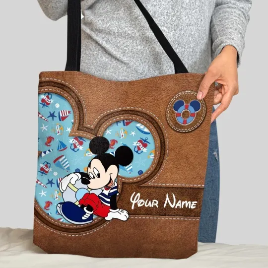 Personalized Disney Mickey Mouse Tote Bag, Mickey Mouse Summer Vibes Lovers Gift