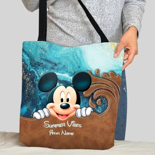Discover Personalized Disney Mickey Mouse Tote Bag, Mickey Mouse Summer Vibes Lovers Gift