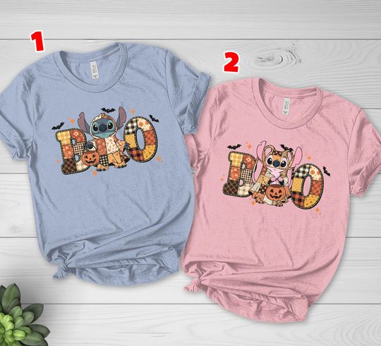Halloween Stitch Shirt, Disney Stitch Tee, Stitch and Angel Matching Halloween Tee