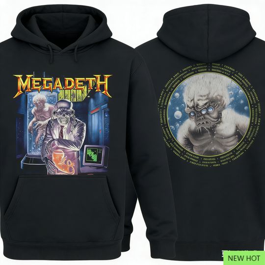 Megadeth Super Collider Hoodie Thrash Metal Fans Clothing Album Art Black Casual Unisex Streetwear