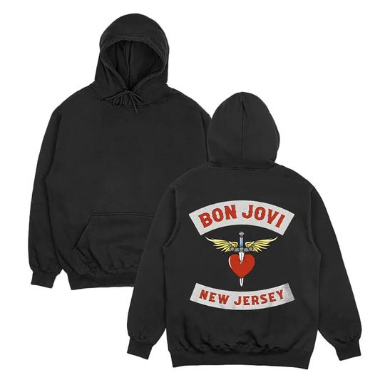 Discover New Jersey Dog Hoodie Bon Jovi Rock Punk Band Sweatshirts Oversized high quality hot product Unisex Fleece warm soft Comfortable