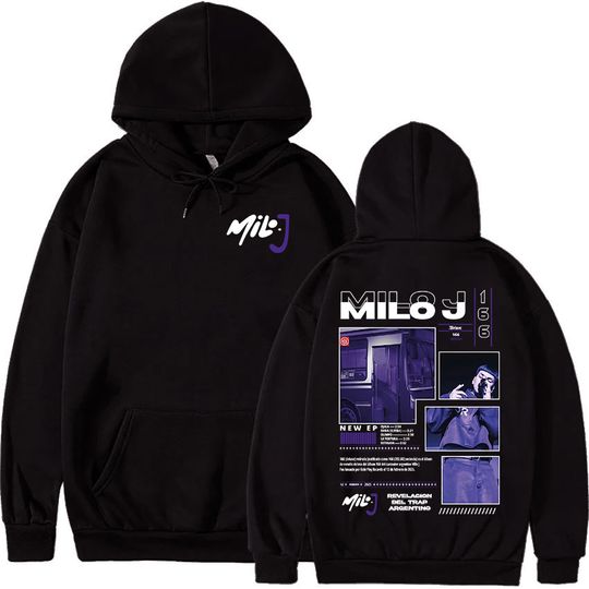 Discover Rapper Milo J 166 Tour 2025 Album Graphic Hoodie Men Hip Hop Gothic Long Sleeve Sweatshirts Vintage Oversized Hoodies Streetwear