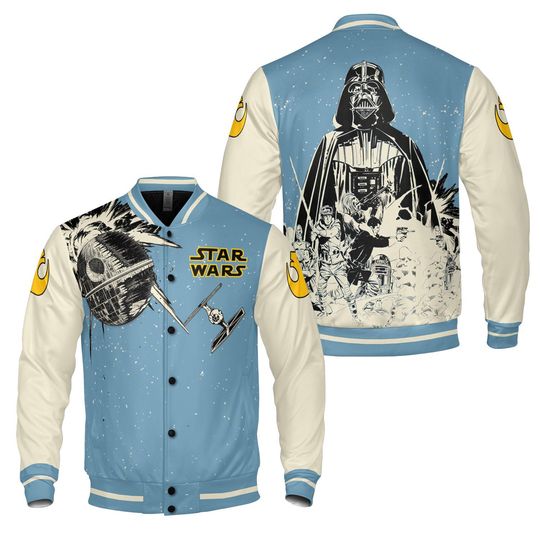 Vintage Star Wars Darth Vader Rebel Alliance Baseball Jacket, Death Star Tie Fighter Galaxy's Edge Trip Streetwear Jacket, Hollywood Studios