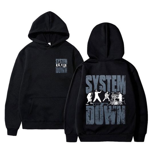 90s Vintage Rock Band SYSTEM OF DOWN Print Hoodie Unisex Casual Sweatshirt Men Women Alternative Metal Music Pullover Hoodies