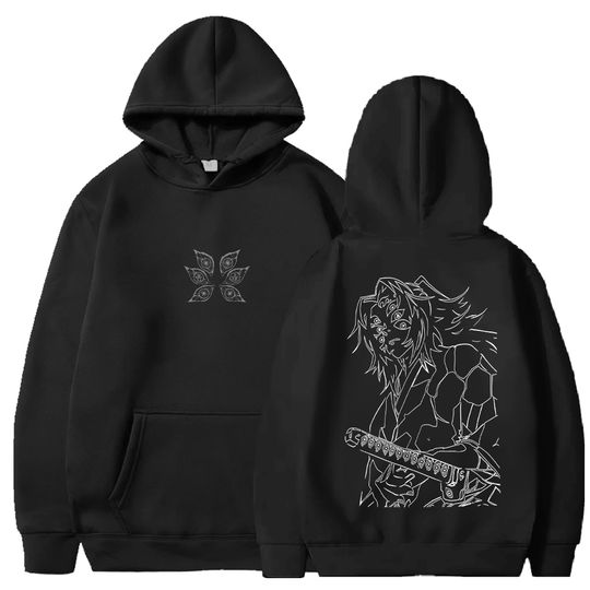 Discover Manga demon Hoodies Kokushibo Graphic Sweatshirts Men Women Clothing Fall Winter Long Sleeves Fleece Soft Streetwear