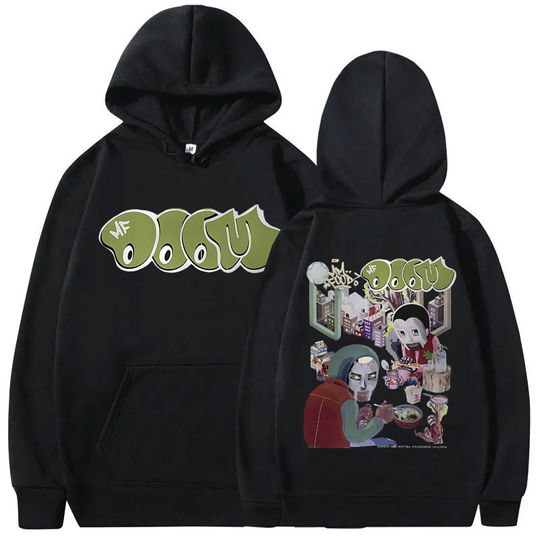 Discover Awesome Rapper Mf Dooom MM FOOD Graphic Hoodie Men Women Hip Hop Fashion Hooded Sweatshirt Men's Casual Fleece Oversized Hoodies