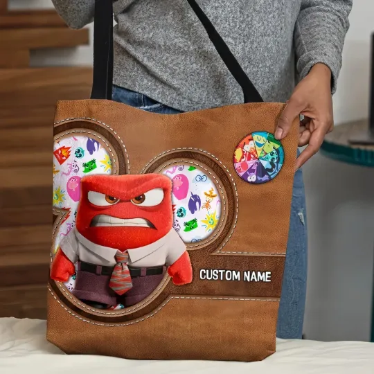Disney Inside Out Tote Bag, Inside Out Anger Tote Bag Lovers Gift