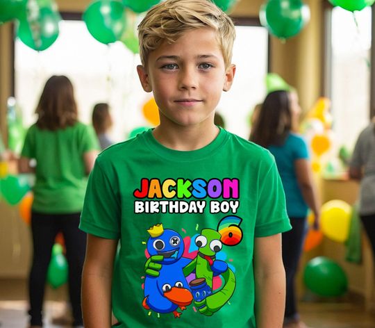 Discover Rainbow Friends Family Personalized Shirt Birthday Custom Tshirt Unisex Kids Birthday Girl Birthday Boy