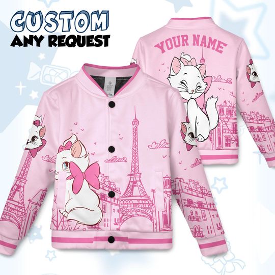 Discover Custom Marie Cat Varsity Jacket, Personalized Disney Aristocats Baseball Jacket, Disney Aristocats Kids Youth Adult Varsity Jacket