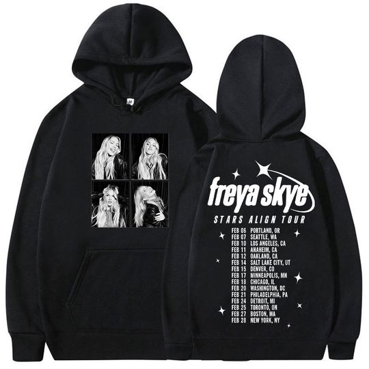 Discover Freya Skye Stars Align Tour 2025 Cover Hoodie Men Women Hip Hop Pop Fans Clothing Sweatshirt Vintage Oversized Long Sleeve Hoody