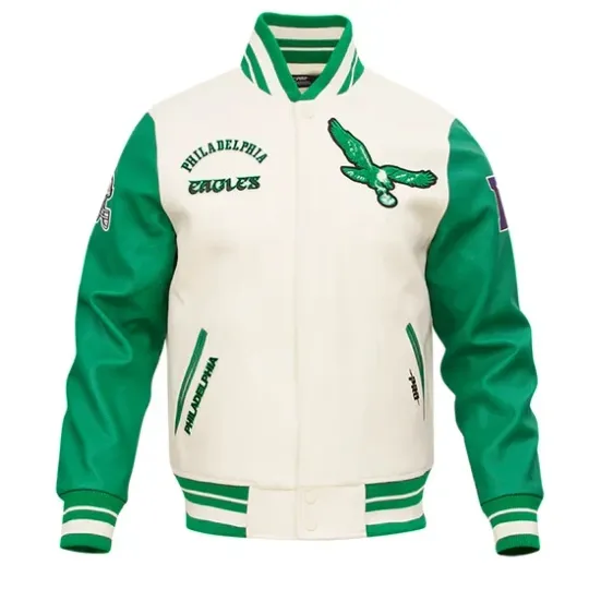 Discover football RETRO PHILADELPHIA EAGLES CLASSIC  VARSITY JACKET (Not Satin, Not Wool, Not Leather)