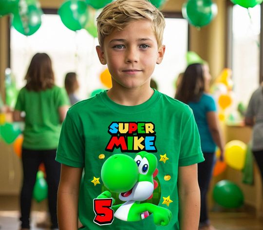 Super Mario Family Yoshi Personalized Shirt Birthday Custom Tshirt