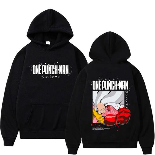 Japanese Anime OPM Saitama Print Hoodie Autumn Winter Men Women Fashion Oversized Sweatshirt Male Casual Funny Hoodies