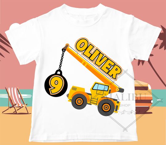Discover Kids Construction Age Number T Shirt Custom Birthday Girl Tshirt