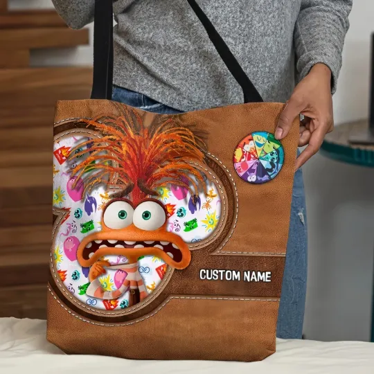 Discover Personalized Disney Inside Out Tote Bag, Inside Out Anxiety Shoulder Bag Gift