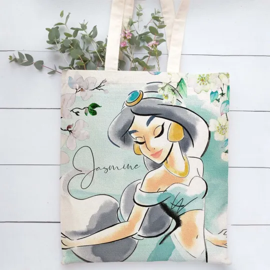 Discover Personalized Jasmine Princess Tote Bag, Disney Aladdin Handbag Lovers Gift