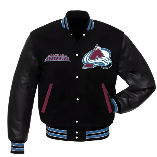 Discover Colorado Black Body Black Varsity Jacket (Not Satin, Not Wool, Not Leather)