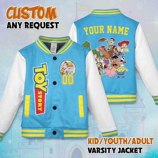 Discover Custom Toy Story Varsity Jacket, Personalize Disney Toy Story Characters Baseball Jacket