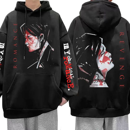 My Chemical Romance Band Hoodie Three Cheers for Sweet Revenge Print Pullover Hoodies Men Women Rock Punk Emo Hooded Sweatshirt