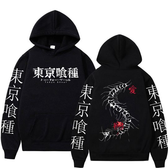 Anime Toky Ghoul Kaneki Ken Centipede Hoodies Men Women Fleece Casual Oversized Sweatshirt Fashion Hip Hop Long Sleeve Pullover