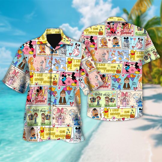 Discover Disney Couple Hawaiian Shirt, Mickey Minnie Valentine Tee, Pooh Button Up, Toy Story Tee, Donald Daisy Shirt, Disney Couple Girlfriend Gift