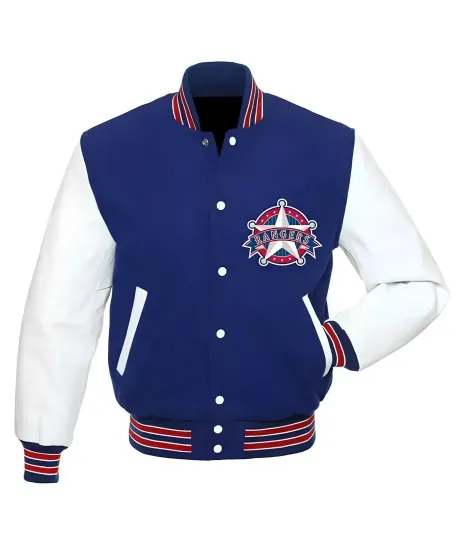 Discover Texas Royal Blue Body White  Jacket Men  (Not Satin, Not Wool, Not Leather)