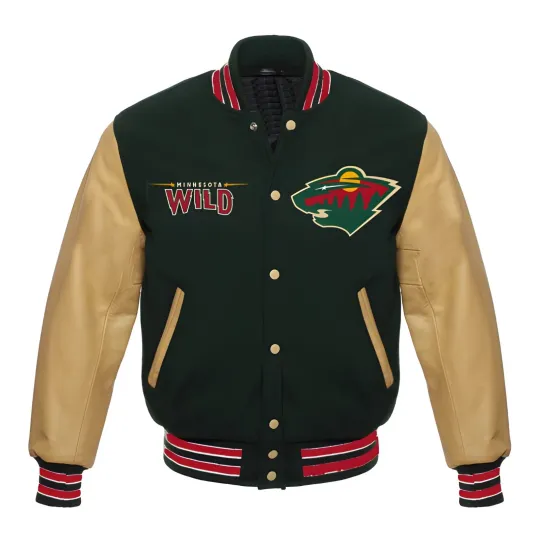 Minnesota ForestGreen Body Gold Varsity Jacket (Not Satin, Not Wool, Not Leather)