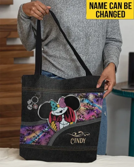Personalized Jack Skellington Sally Tote Bag, The Nightmares Bag Lovers Gift