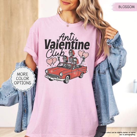 Discover Comfort Colors Anti Valentine Club Shirt, Funny Anti Valentine Gift, Single Valentine Tee, Galentine Gift, Love Shirt, Valentine Humor Gift