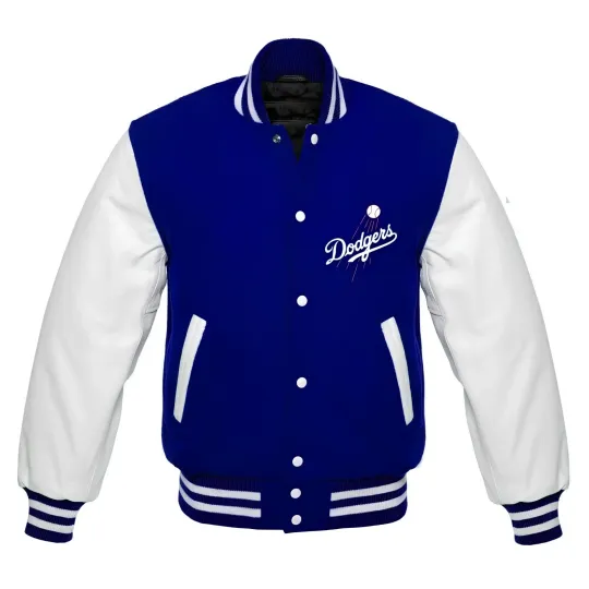 Los Angeles Royal Blue Body White Jacket  (Not Satin, Not Wool, Not Leather)