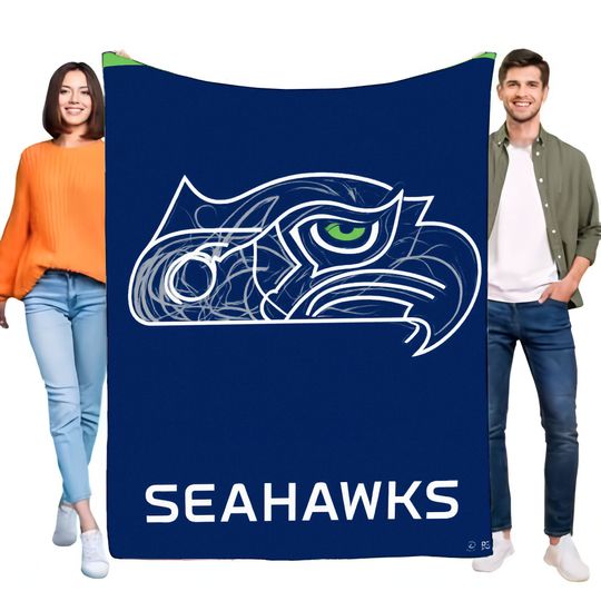 Discover Seattle Seahawks Logo Blanket Soft Fleece Throw Large Size Blue Comforter Sports Fan Gift for football Enthusiasts Light Weight Cozy