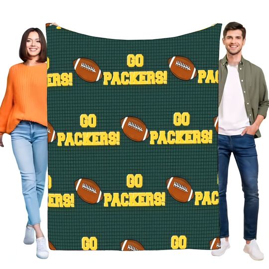 Green Bay Packers football Football Blanket Ultra Soft Cozy Lightweight Fleece Throw For Bed Sofa Couch Game Day Fan Gift