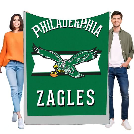 Discover Philadelphia Eagles 'ZAGLES' Funny Blanket Green Soft Throw Perfect for football Fans Cozy Bed Sofa Cover Gift for Game Day