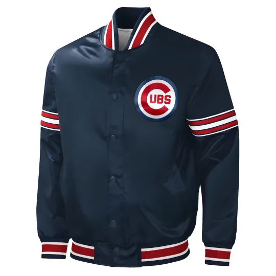 Discover Chicago Navy Blue Baseball Varsity Jacket   (Not Satin, Not Wool, Not Leather)