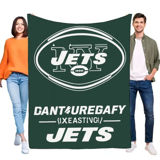 Discover New York Jets Fleece Blanket Dark Green Soft Throw Featuring NY Logo & GANTUREGAFY Text - Perfect for football Fans, Cozy for Bed or
