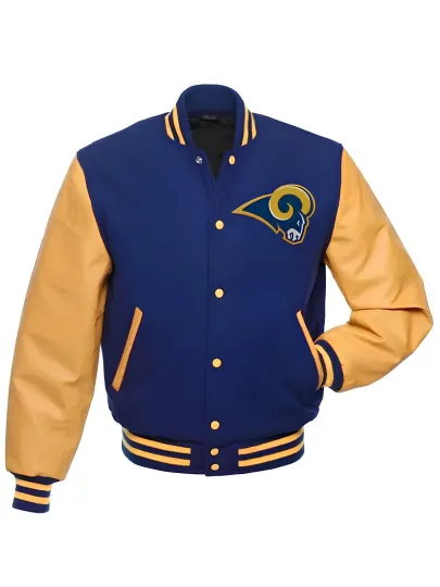 Los Angeles Royal Blue Body Golden Jacket Men (Not Satin, Not Wool, Not Leather)