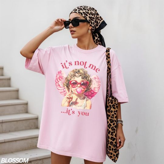 Discover Retro Cupid Blowing Bubble Shirt, Its Not Me Its You Shirt, Comfort Colors Valentine Shirt, Anti Valentine Shirt, Funny Valentines Shirt