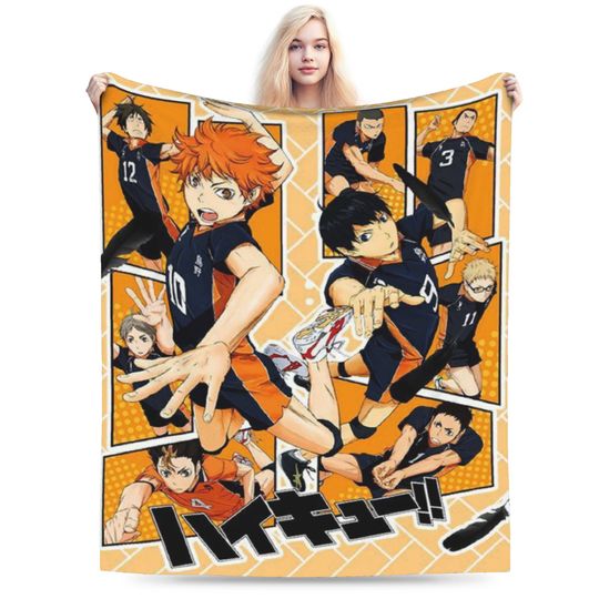 Discover Haikuu Japan manga Merch Blanket Ultra-Soft Flannel  Throw Blanket Cozy Bedding Throws