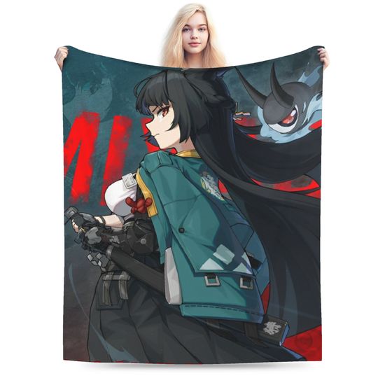 Discover Y2K ZZZ Deadly Assault Ellen Nicole Miyabi Blanket Ultra-Soft Flannel Zenless Zone Zero   Cozy Throw Blankets Machine Washable
