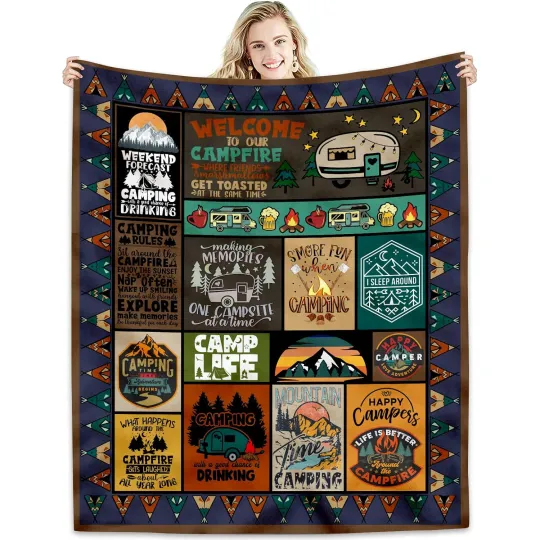 Discover Warm Camping Blanket for Outdoor Enthusiasts – Soft Gift for Men & Women, Ideal for Birthdays, Holidays or Travel Adventures