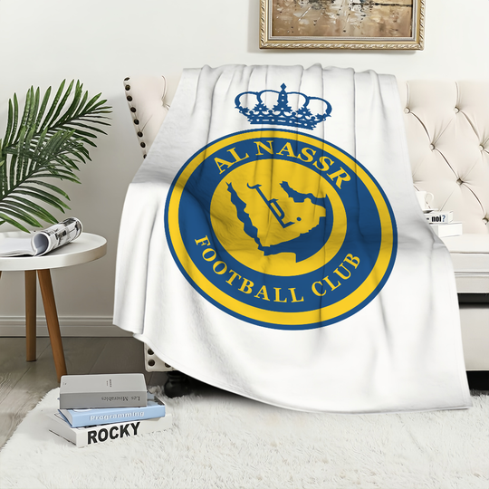 Discover Football Al N-Nassr FC Blanket Blanket for Couch Sofa Travel Home Hiking Picni Bed Beding Flannel Blanket birthday gift